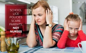 Mom and daughter sitting at a table with elbows on the table and hands on their heads