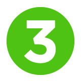Number three in a green circle